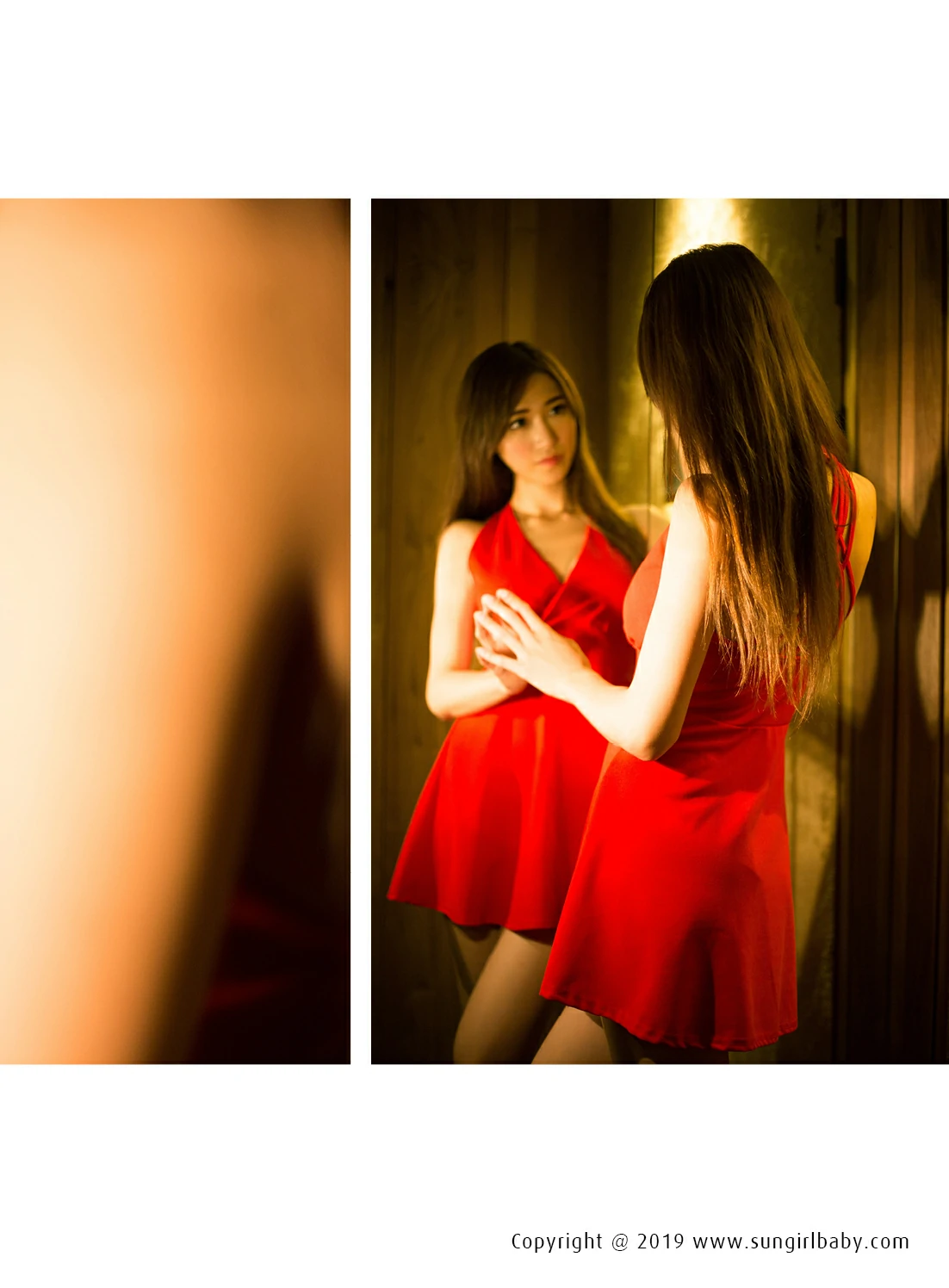[SUNGIRL阳光宝贝]NO.038 迷濛视界 Yuna 金娜娜 红色吊脖连身礼裙性感写真,0022