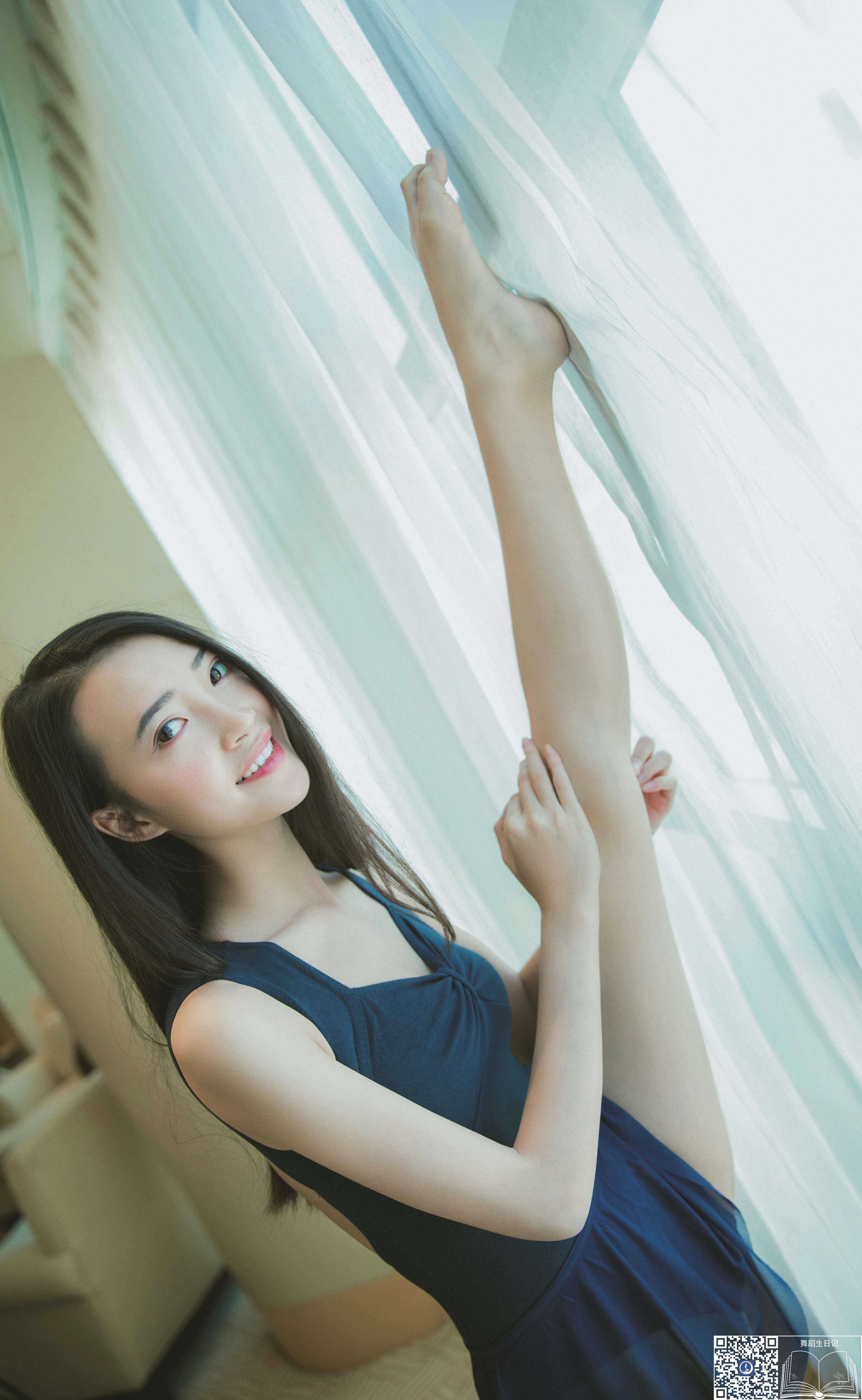 [GALLI嘉丽]舞蹈生日记 006 迪迪 蓝色紧身裸背体操裙性感私房写真集,0004