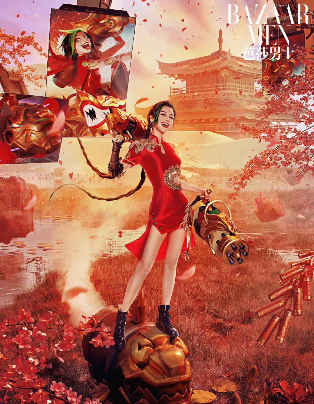 杨颖（Angelababy）国风烈焰大片释出 着绛红色短款旗袍时尚感满满,2