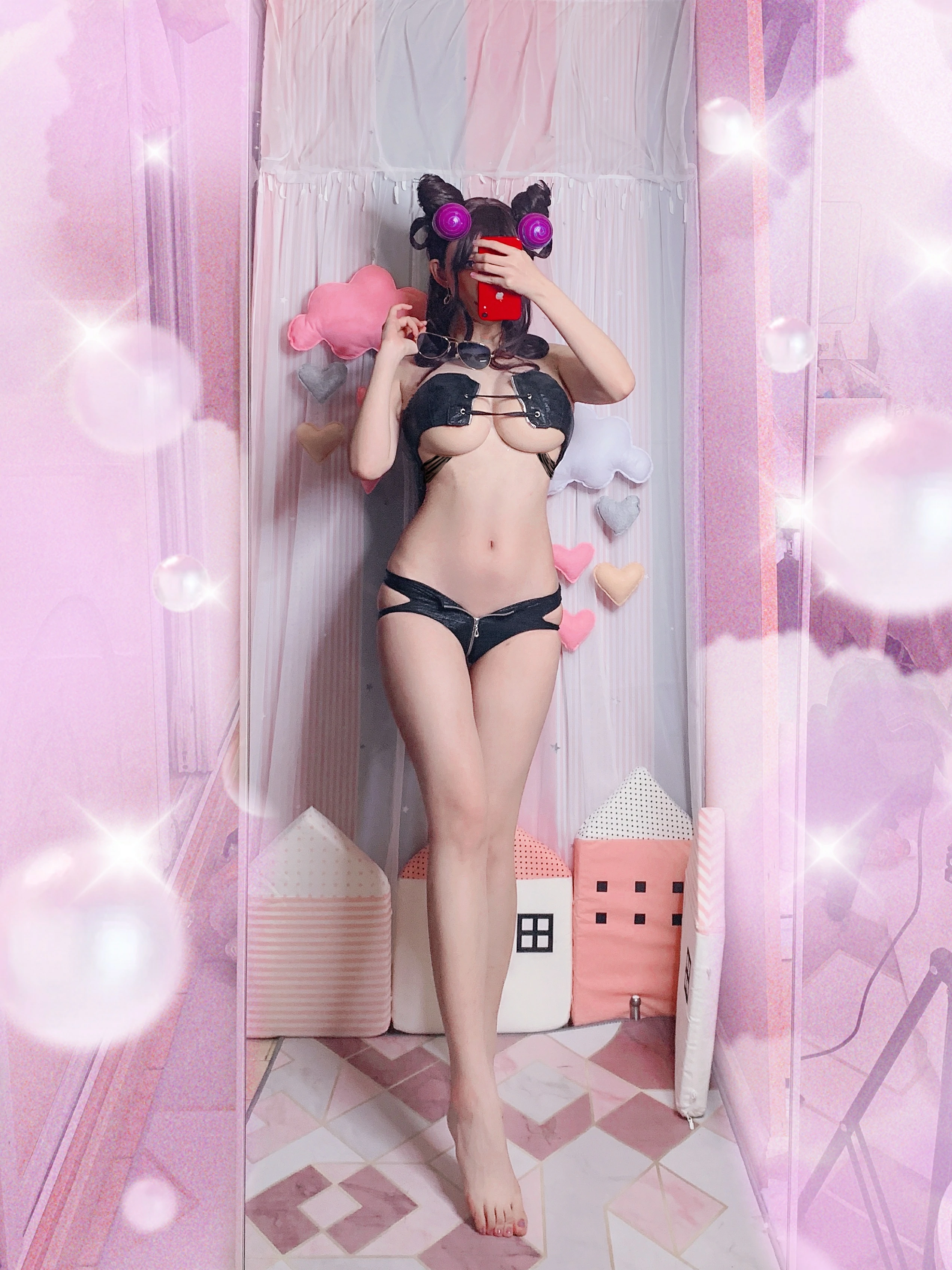 网红少女 rioko凉凉子 黑色紫式部情趣内衣性感写真,IMG_7581
