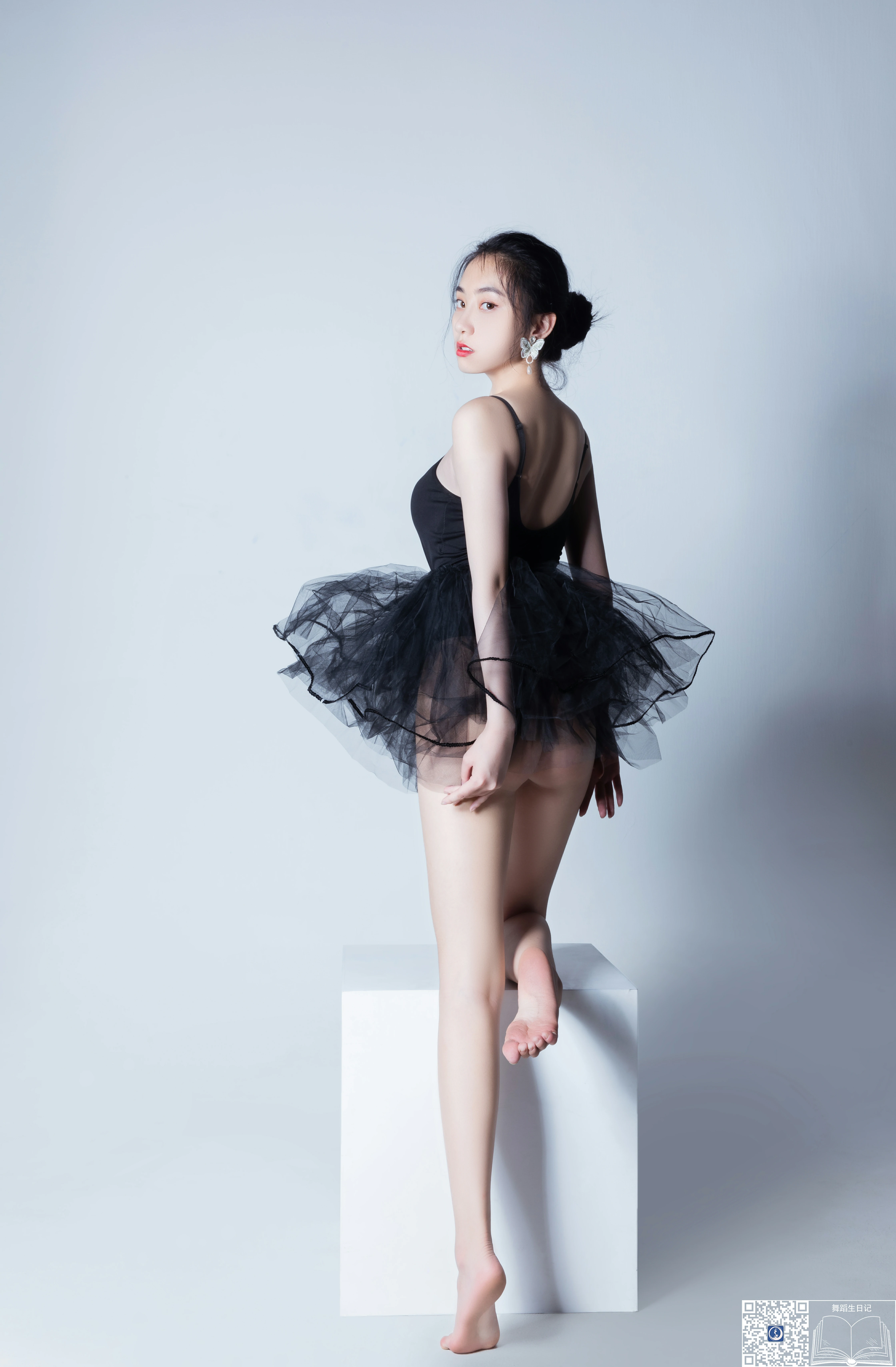 [GALLI嘉丽]舞蹈生日记 019 唐可 黑色透视芭蕾舞裙性感私房写真集,0015