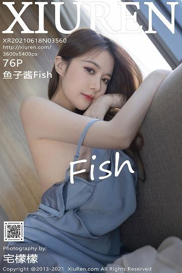 [Xiuren秀人网]XR20210618N03560 鱼子酱Fish 灰色吊带连衣裙与白色透视衬衫加肉丝美腿
