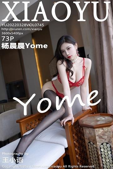 [XIAOYU语画界]YU20220328VOL0745 杨晨晨Yome 红色吊带连衣裙与情趣内衣加黑丝美腿性