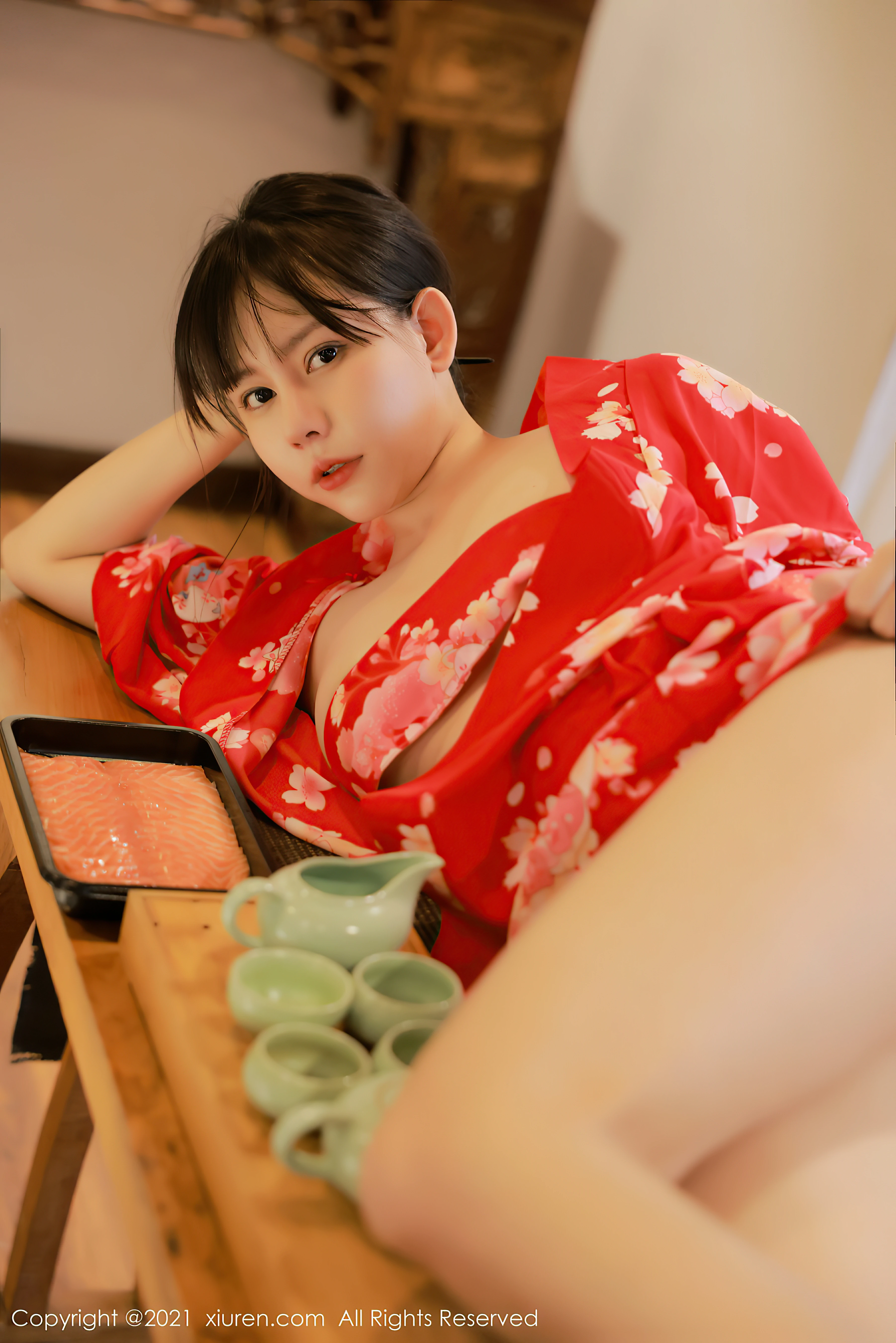 [Xiuren秀人网]XR20211014N04063 韩希蕾 红色和服加情趣内衣性感私房写真集,0007