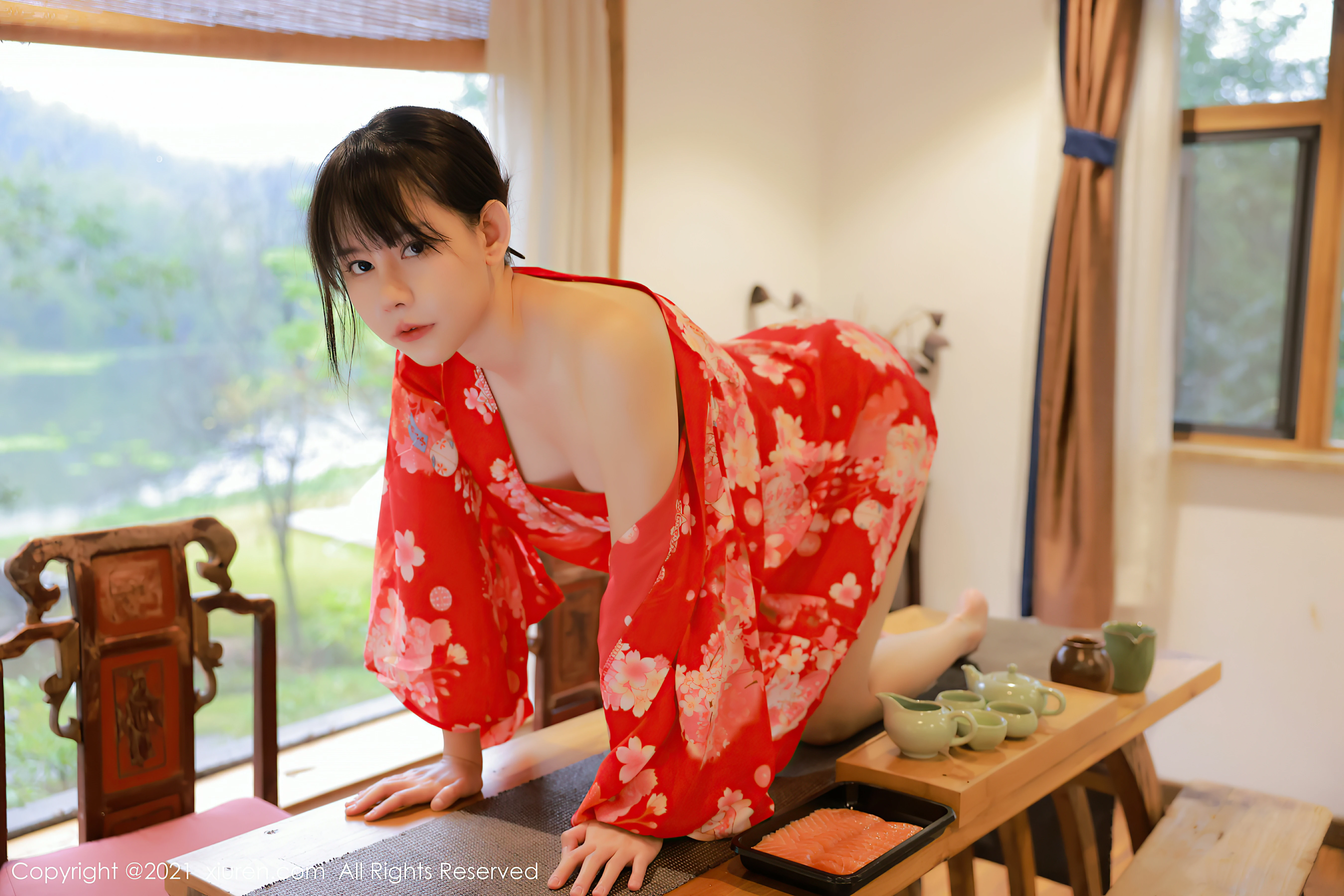 [Xiuren秀人网]XR20211014N04063 韩希蕾 红色和服加情趣内衣性感私房写真集,0016