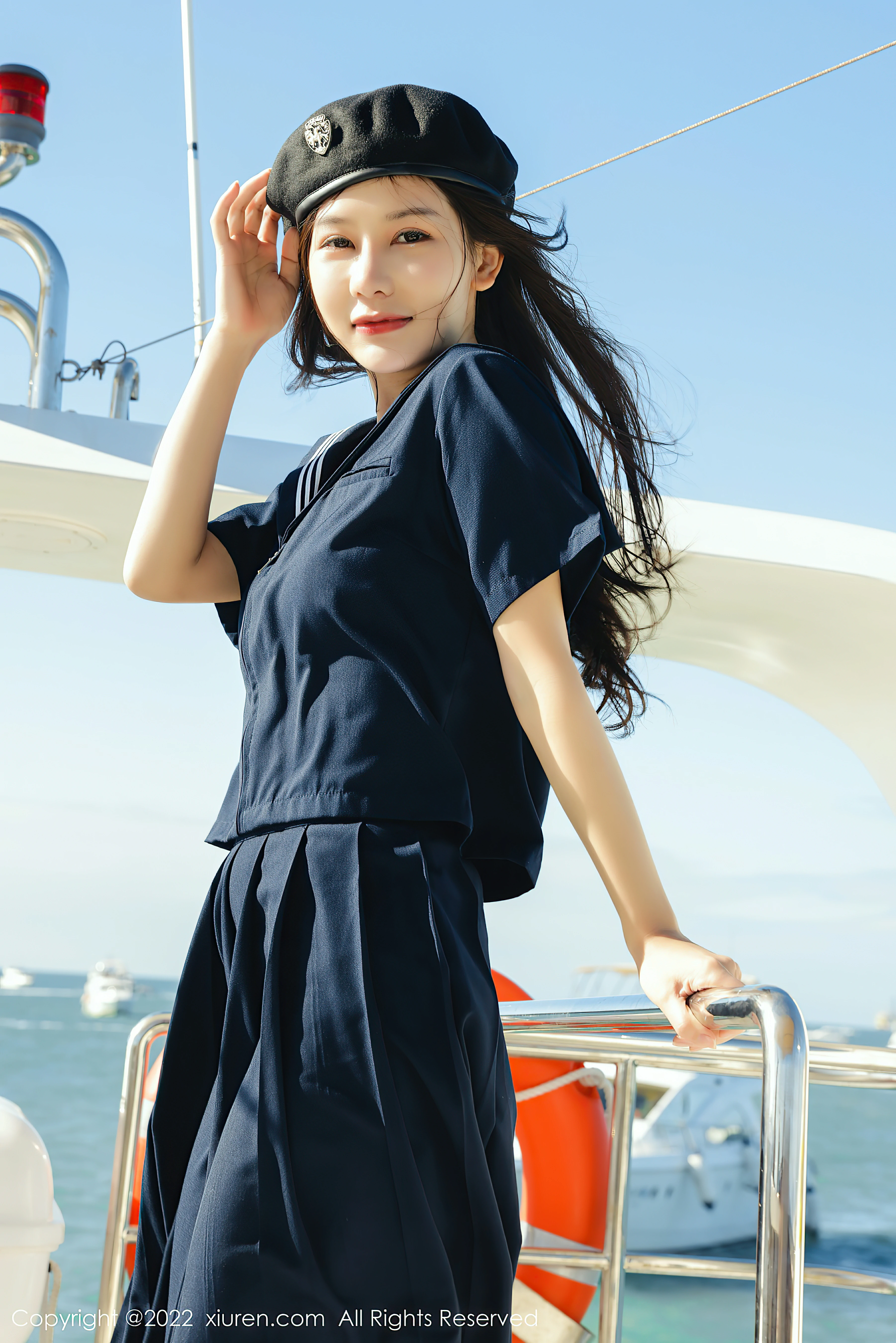 [Xiuren秀人网]XR20220129N04536 尹甜甜 蓝色水手制服与短裙加白色内衣性感私房写真集,0010