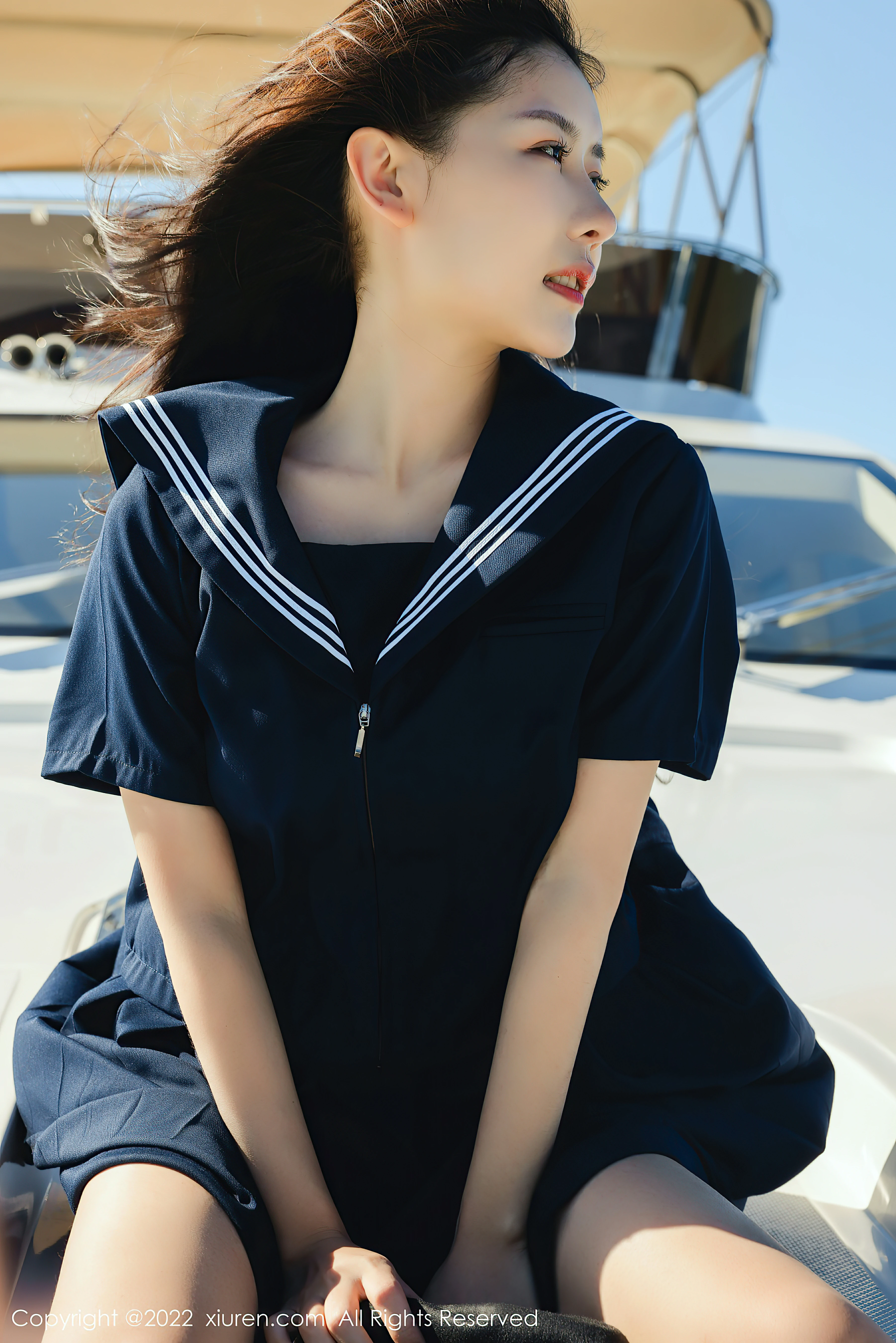 [Xiuren秀人网]XR20220129N04536 尹甜甜 蓝色水手制服与短裙加白色内衣性感私房写真集,0013