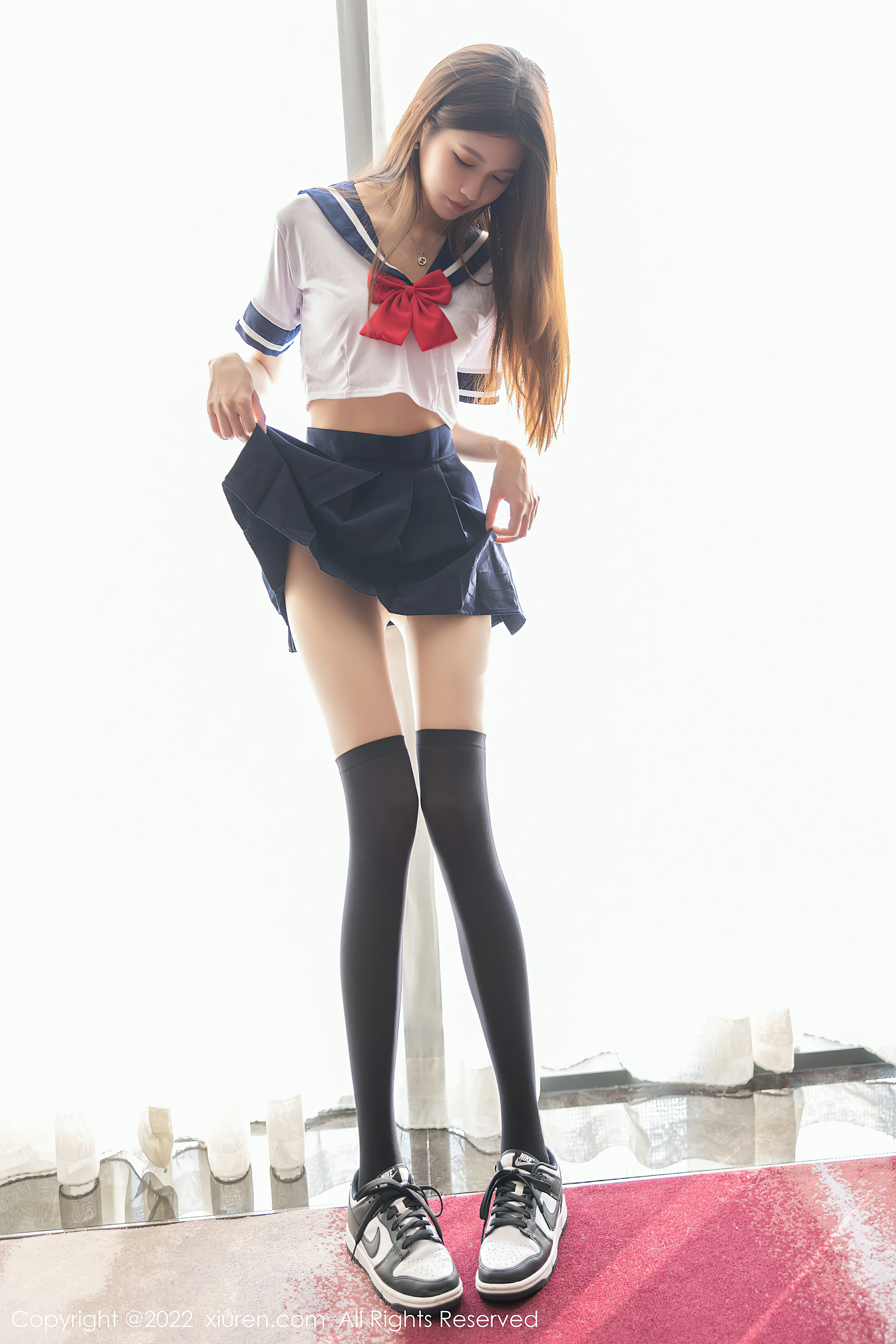 [Xiuren秀人网]XR20220217N04598 JK少女 程程程- 日本高中女生制服与短裙加黑丝美腿私房写真集,0013
