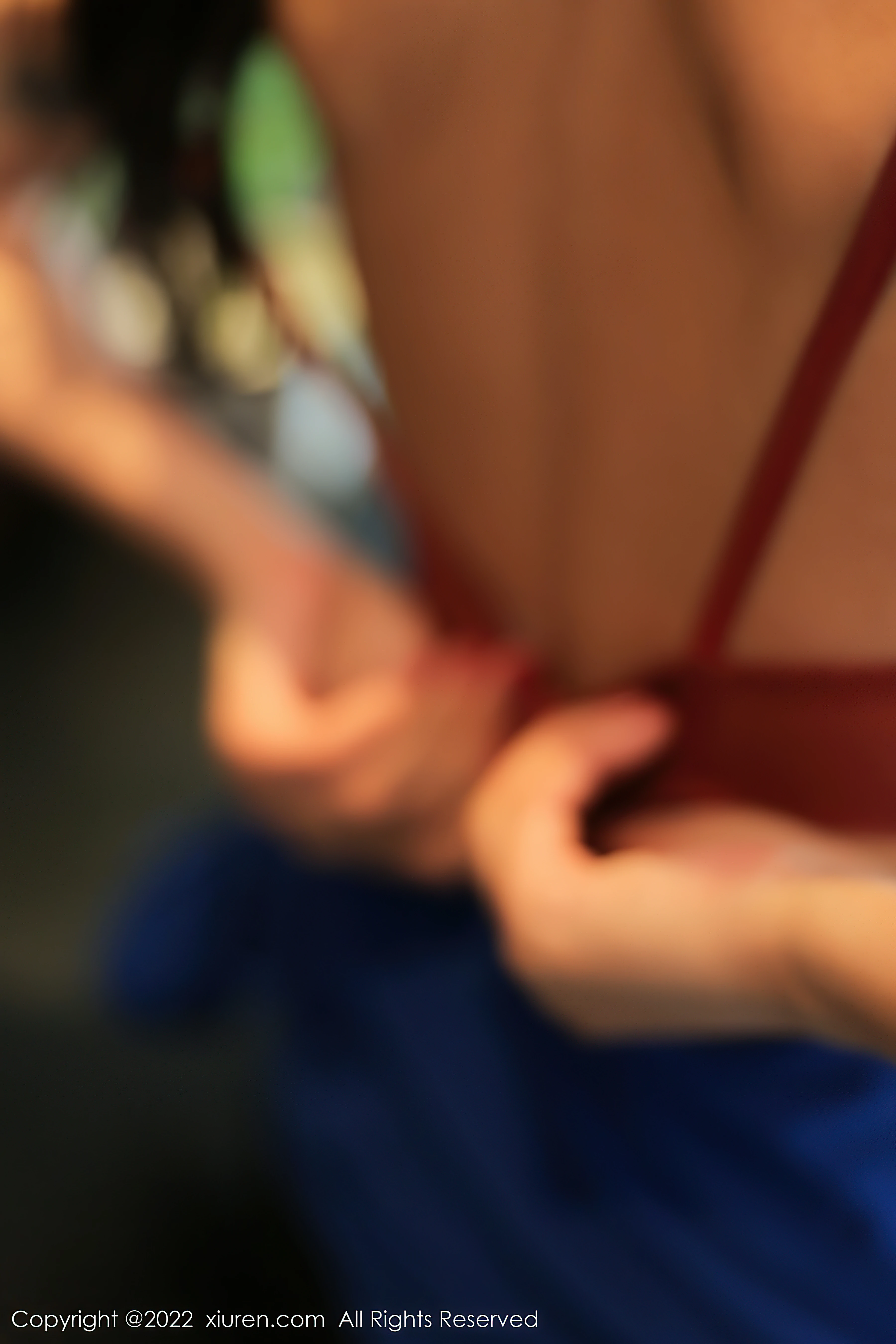 [Xiuren秀人网]XR20220315N04716 夏沫沫tifa 蓝色紧身连体衣与红色内衣加黑丝美腿性感写真集,0038