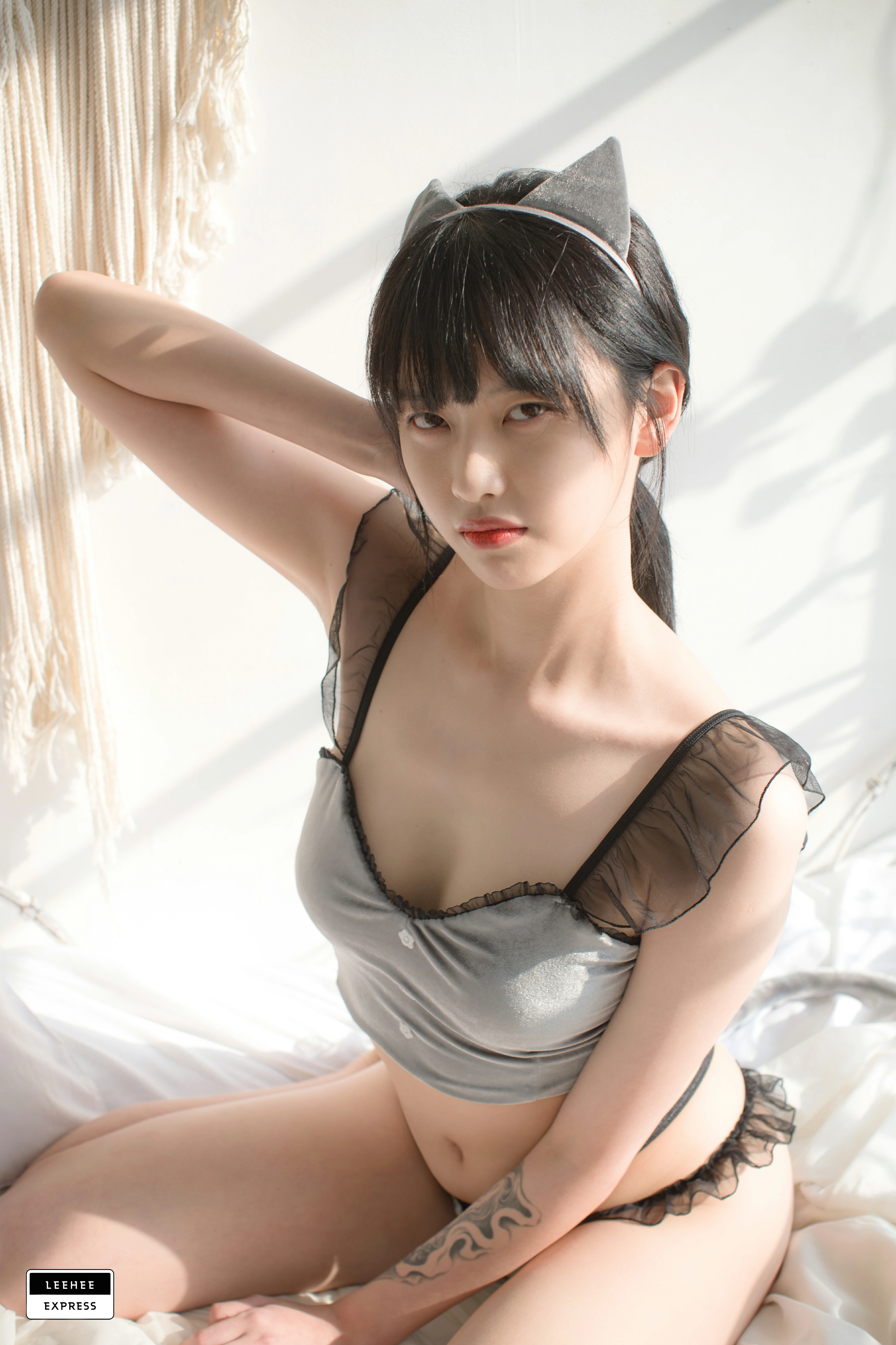 [Leehee Express]LEBE-007 GMS 韩国性感少女黑色透视上衣居家私房写真集,0024