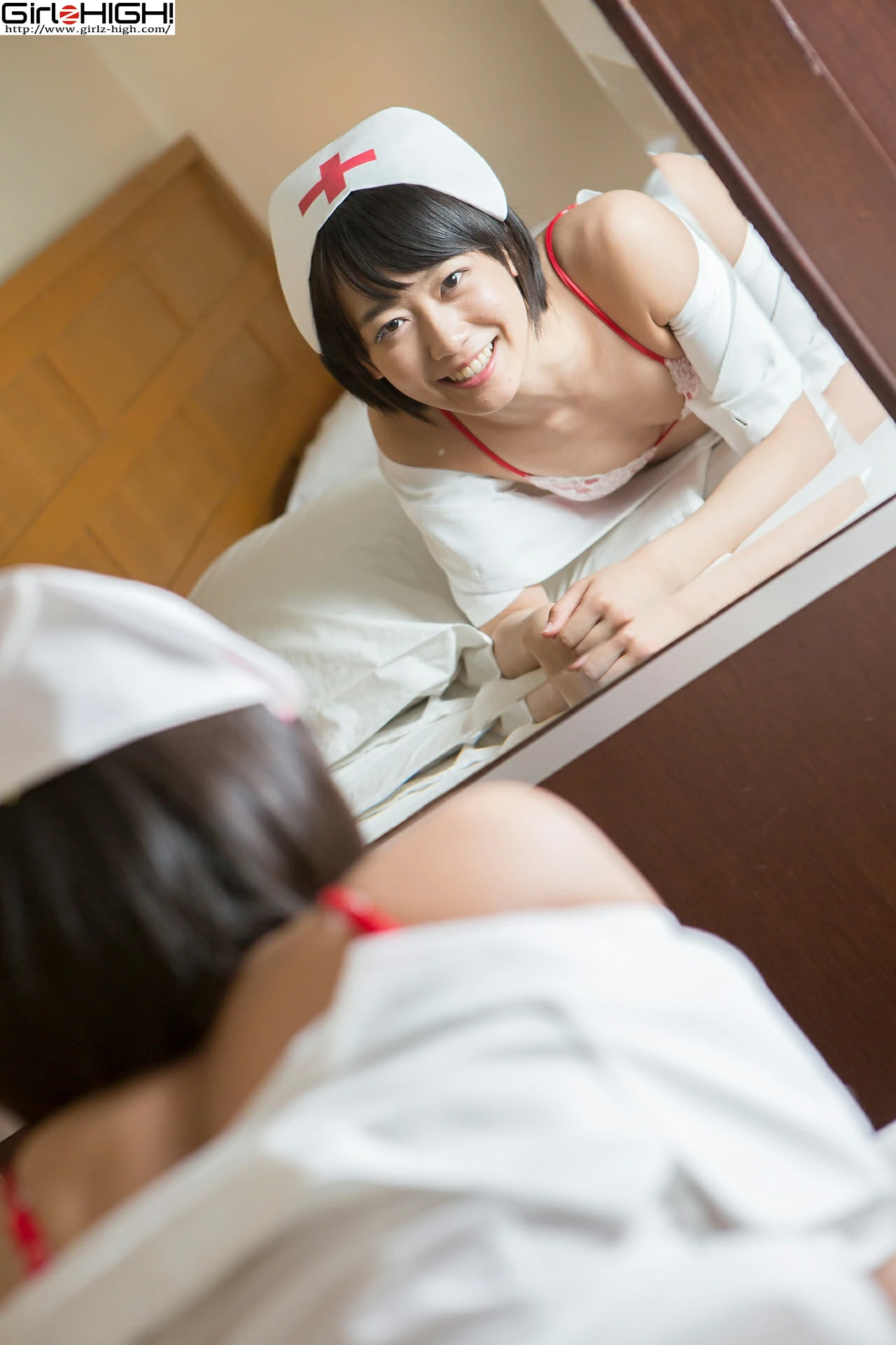 [Girlz-High]0011 性感女护士 西野小春（にしの こはる，Koharu Nishino）红色内衣加白色丝袜美腿私房写真集,photo_016