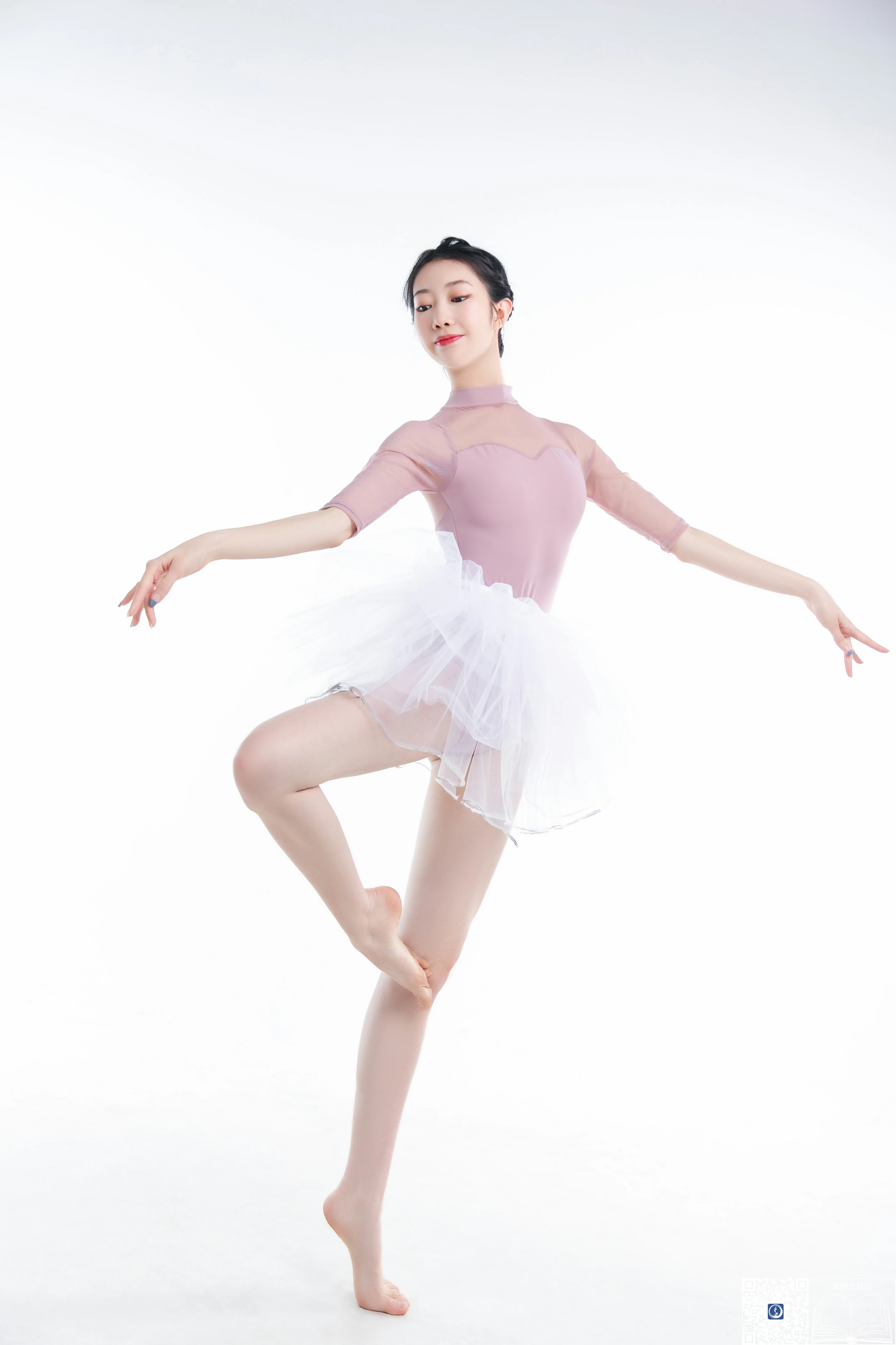 [GALLI嘉丽]舞蹈生日记 034 芭蕾少女 鱼子 粉色紧身连衣体操服性感私房写真集,0014