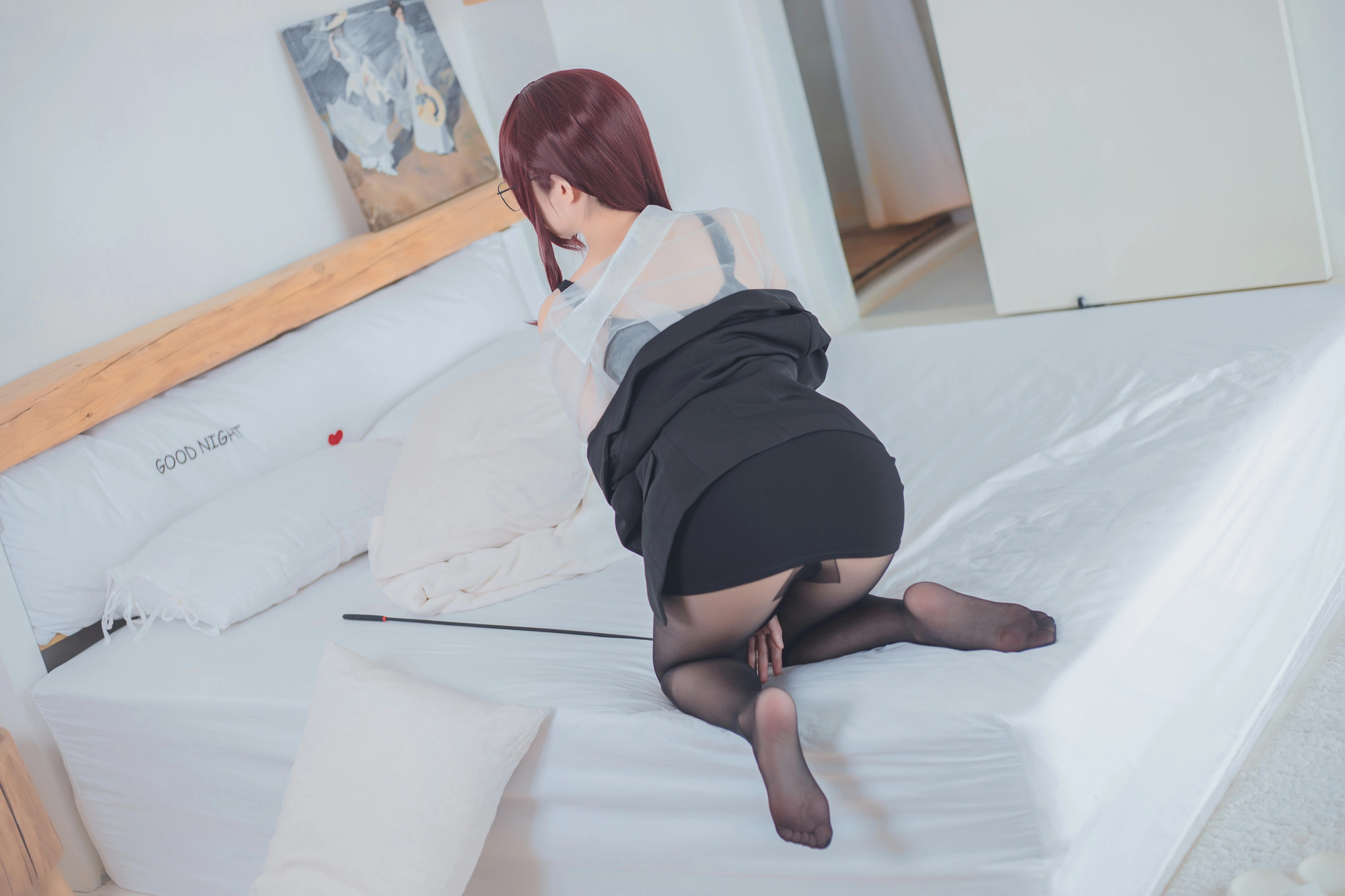 七夕教师 rioko凉凉子 黑色OL制服与短裙加黑丝美腿性感私房写真集,0T2A2939