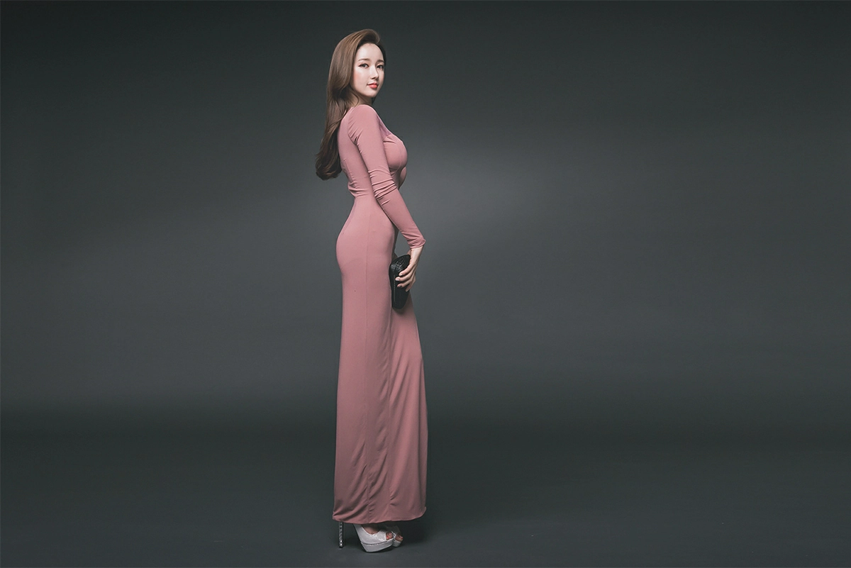 韩国美女模特李妍静 都市OL制服与粉色开叉连衣裙性感写真集,2 (22)