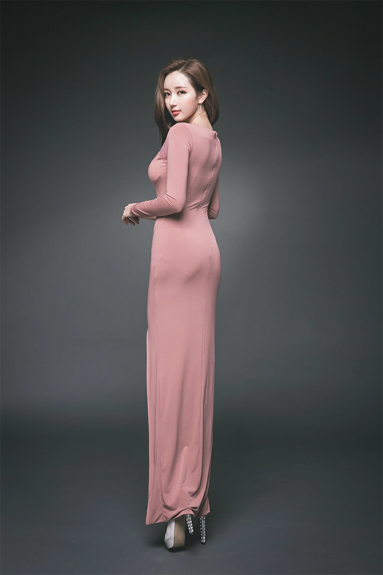 韩国美女模特李妍静 都市OL制服与粉色开叉连衣裙性感写真集,2 (25)