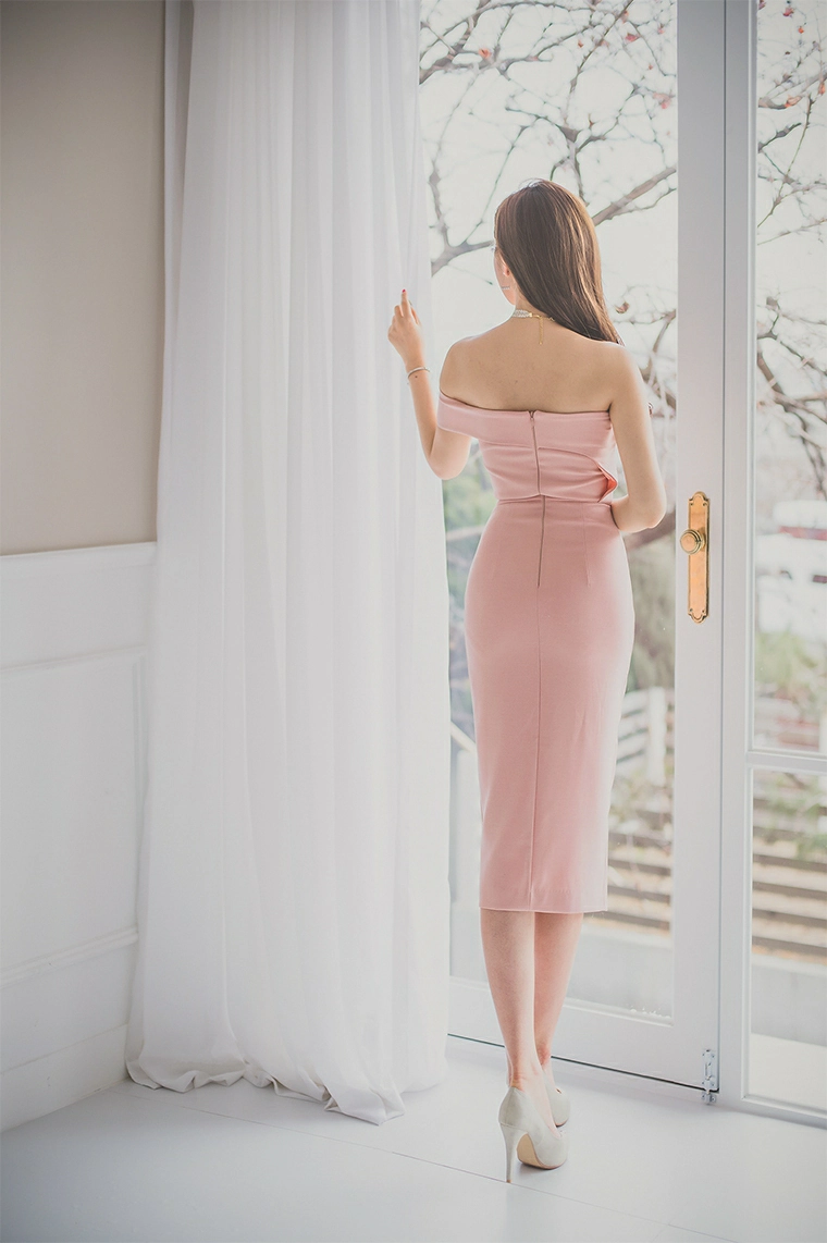 韩国美女模特李妍静 黑色透视OL衬衫加白色短裙与粉色抹胸连衣裙性感写真集,2 (9)