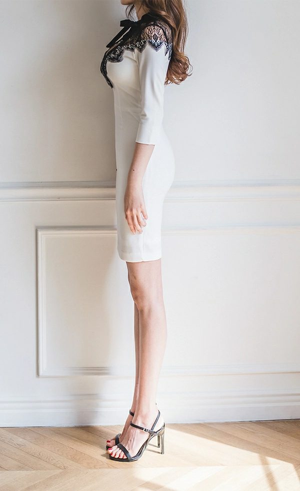 韩国美女模特李妍静 黑色透视衬衫加灰色长裙与白色连衣裙写真,2 (30)