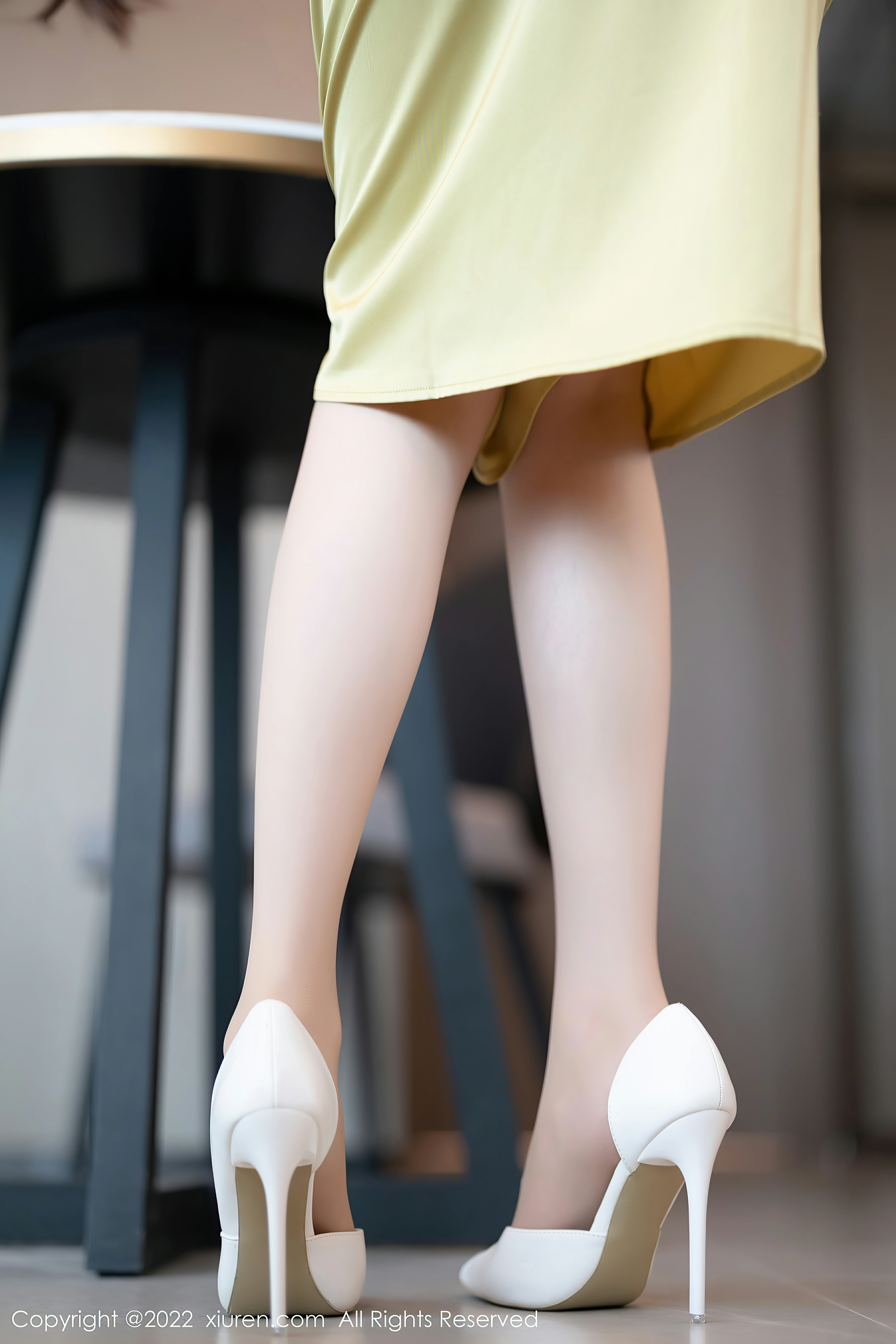 [Xiuren秀人网]XR20220615N05147 梦心玥 黄色礼服裙与白色内衣加肉丝美腿性感私房写真集,0018