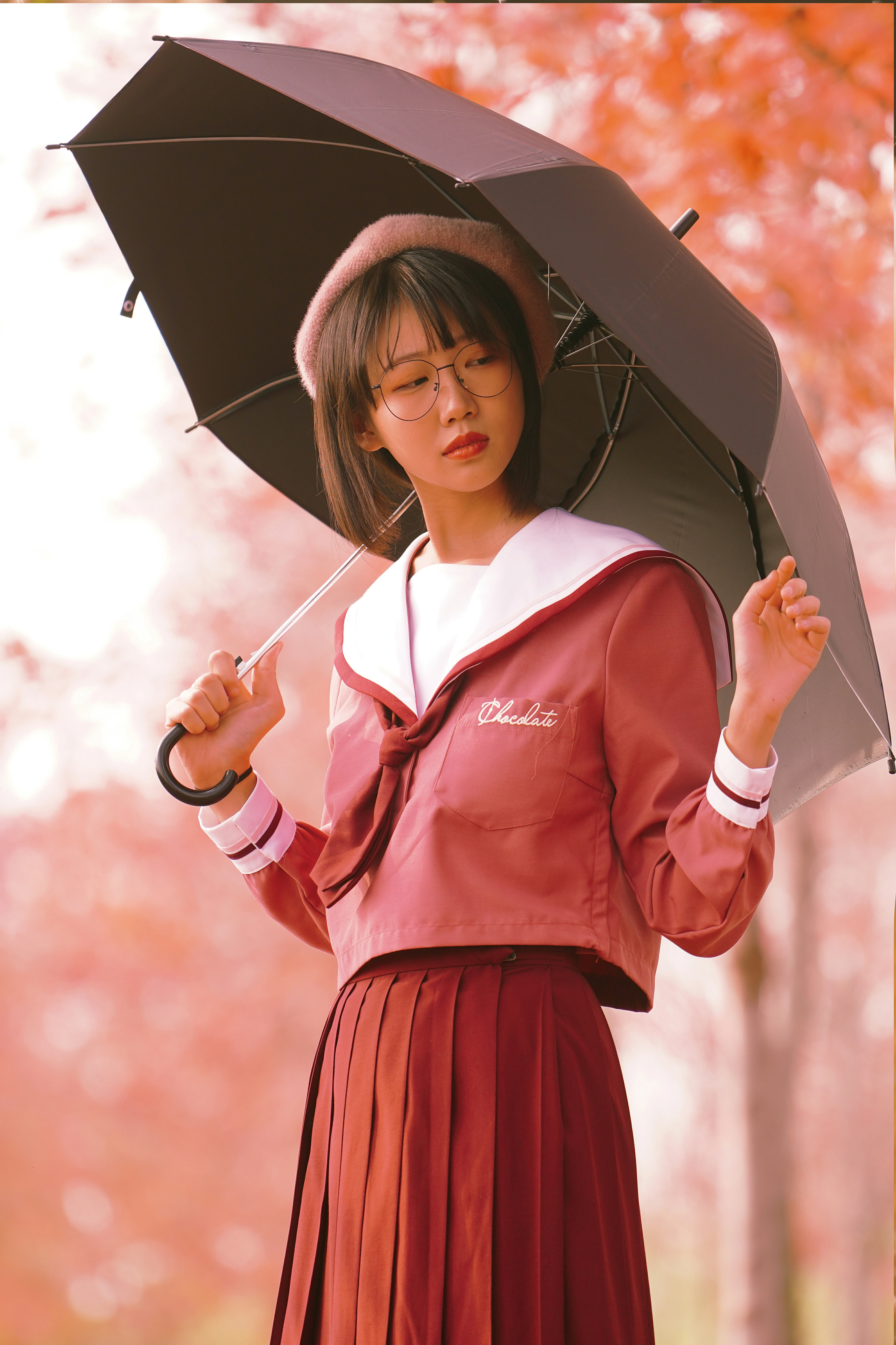 [YITUYU艺图语]2021.02.20 和你一起的秋天 尸菌菌qwq 粉色JK制服加短裙私房写真集,0010