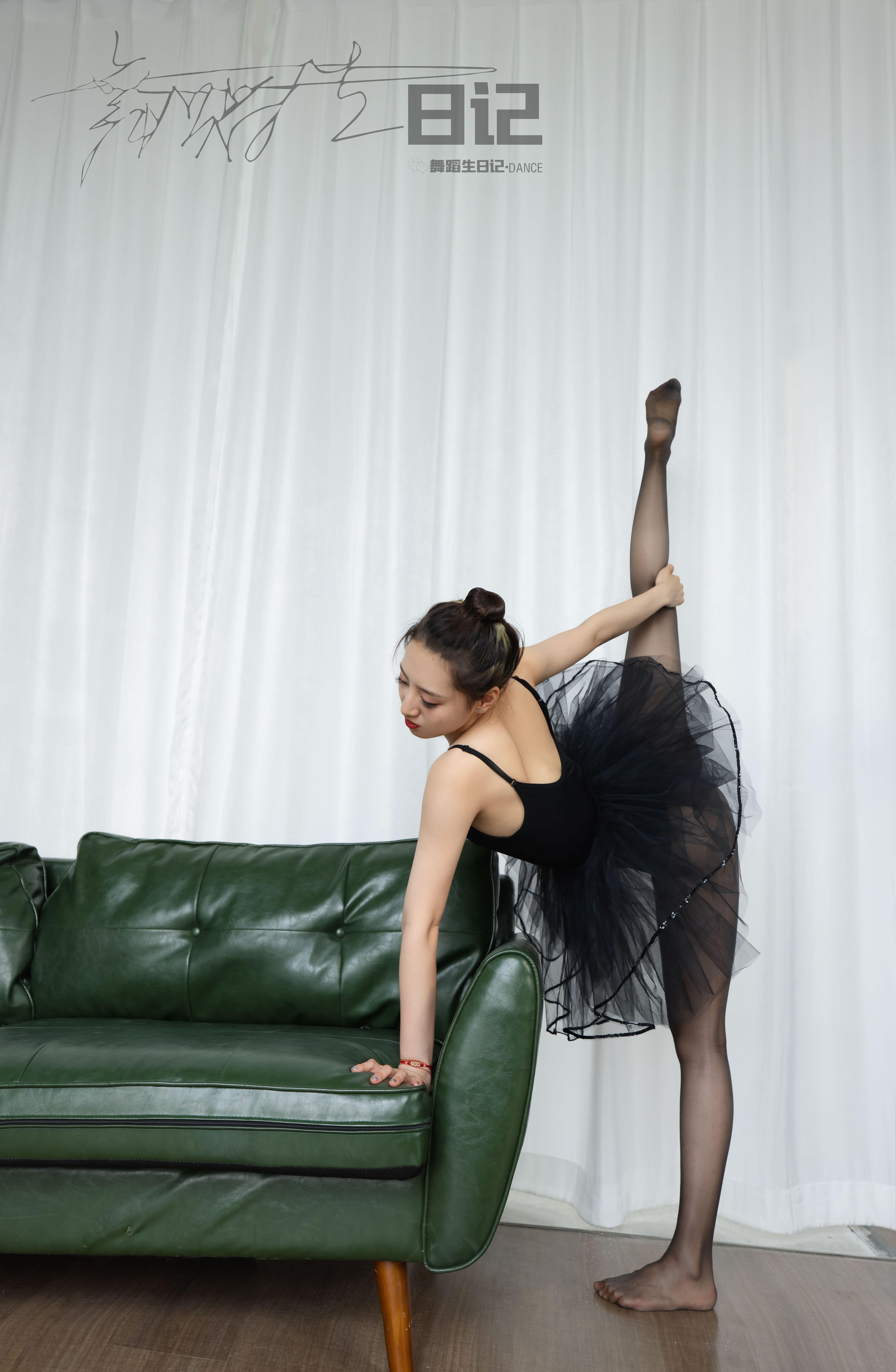 [GALLI嘉丽]舞蹈生日记 075 - 欣美 黑色透视芭蕾舞裙加黑丝美腿性感写真集,0027