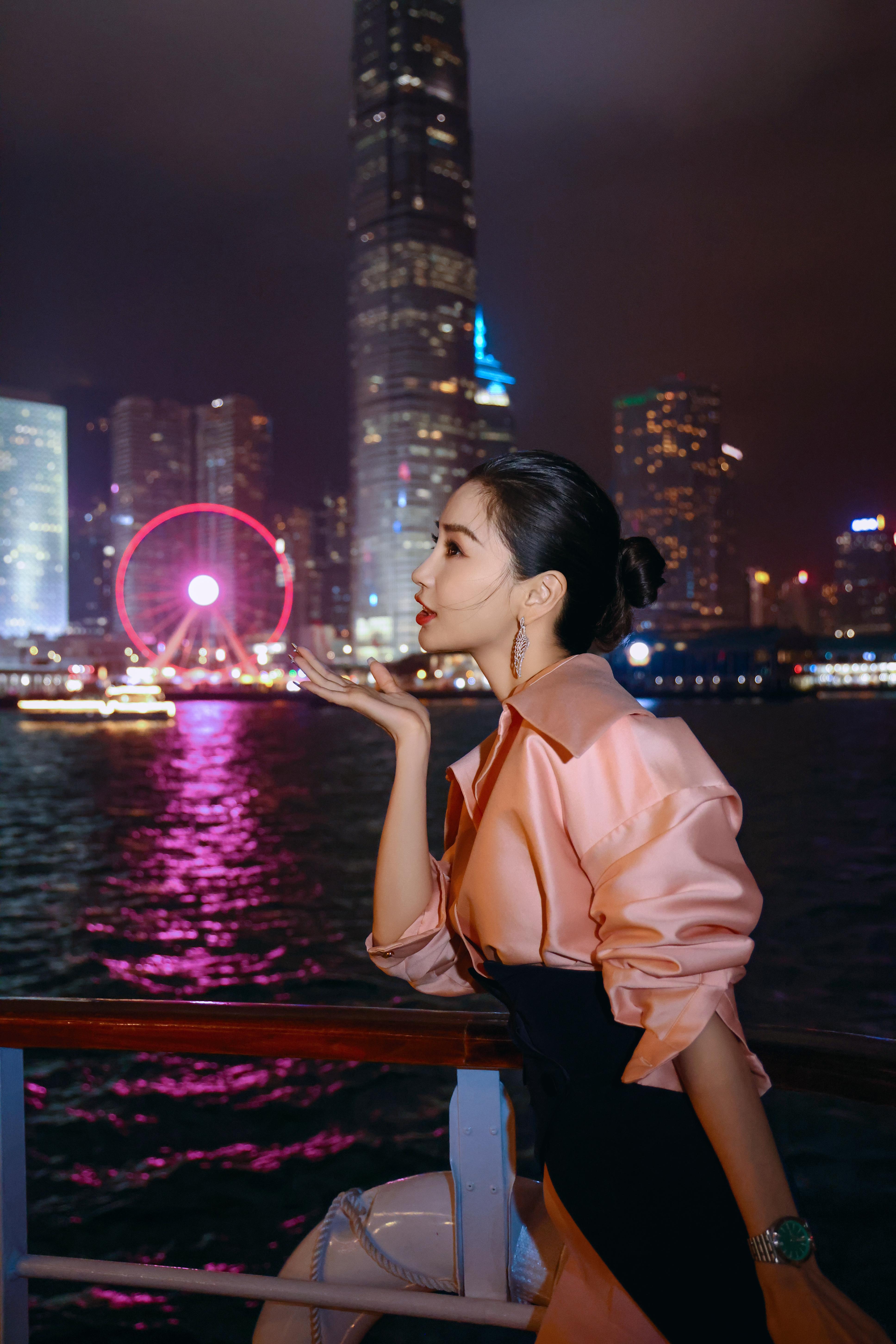 杨颖（Angelababy）受邀出席HK FILMART香港国际影视展 粉色鱼尾礼服裙交织曼妙旖旎,a5